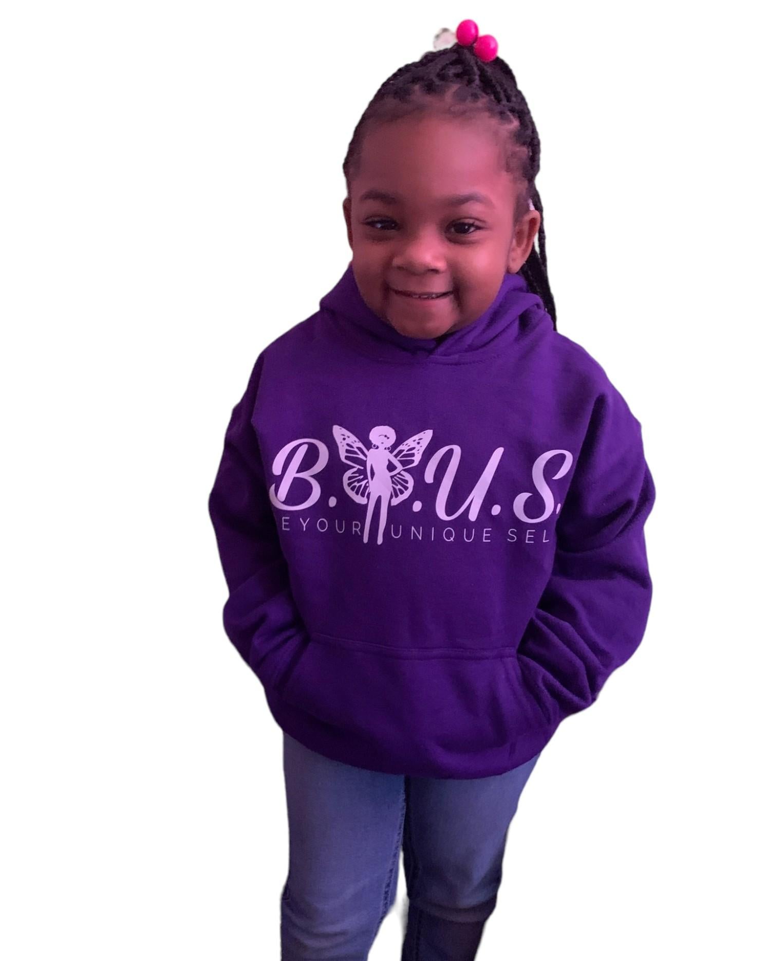 "Be Your Unique Self" Hoodie (Kids) - B.Y.U.S. Apparel and More