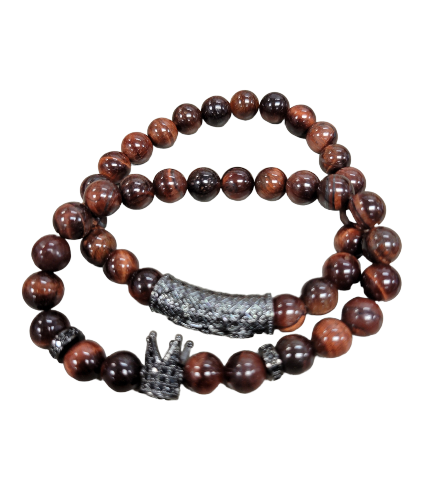 Red Tiger Eye Beads with Charm Set - B.Y.U.S. Apparel and More