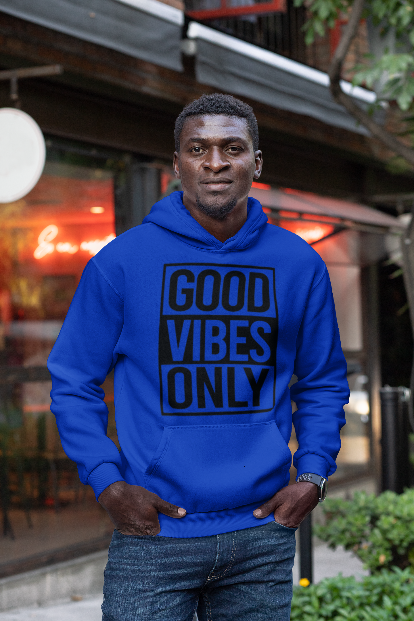 "Good Vibes!" Hooded Sweatshirt - B.Y.U.S. Apparel and More