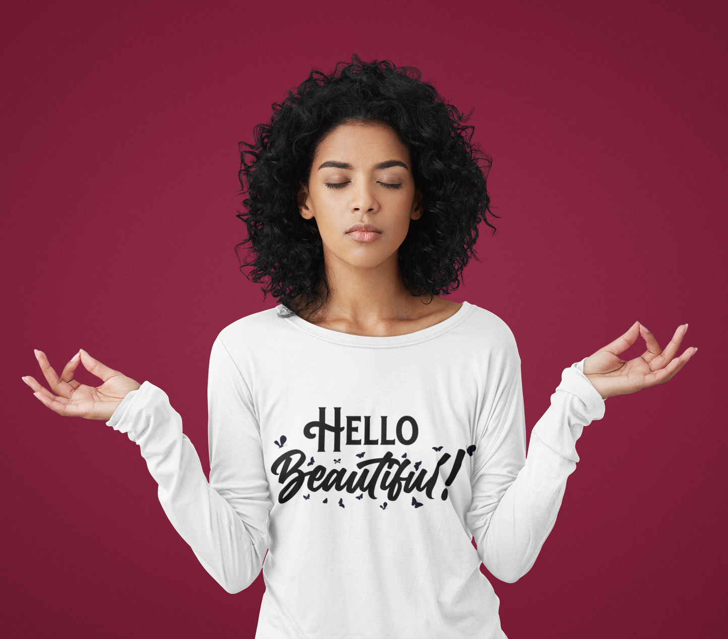 "Hello Beautiful" Long-Sleeve T-Shirt - B.Y.U.S. Apparel and More